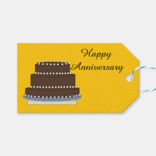 Chocolate Fudge Anniversary Cake Gift Tags