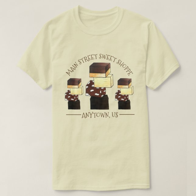 Chocolate Fudge Confection Candy Sweet Shop Shoppe T-Shirt (Design Front)