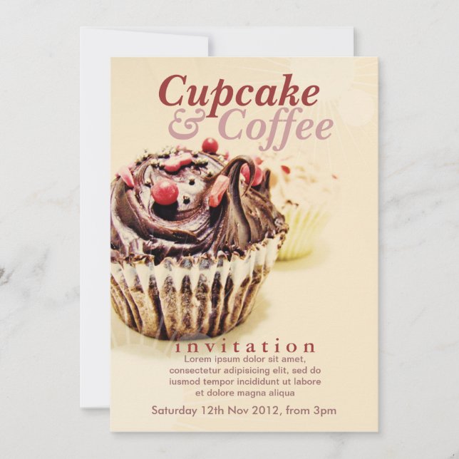 Chocolate Fudge Cupcake Invitation (Front)