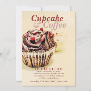 Chocolate Fudge Cupcake Invitation