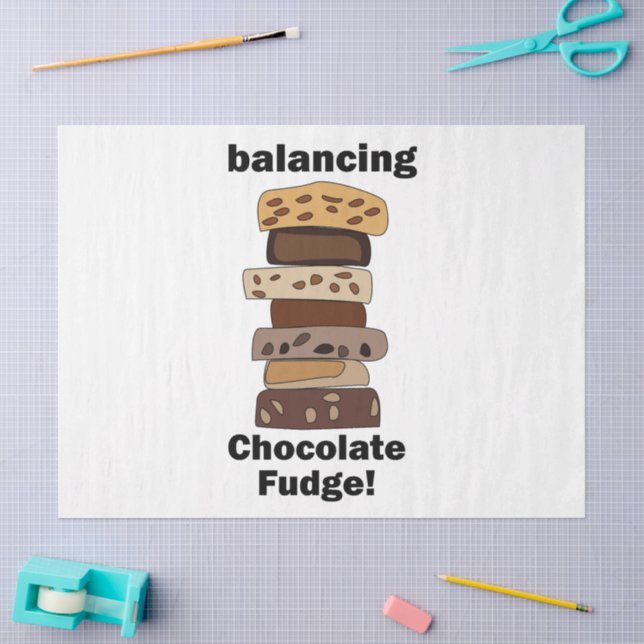 Chocolate Fudge Dessert Balancing Funny Tissue Paper (Craft)