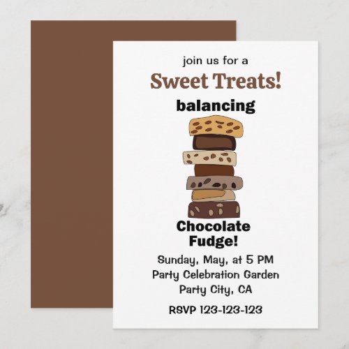 Chocolate Fudge Dessert Funny Sweet Treats Invitation