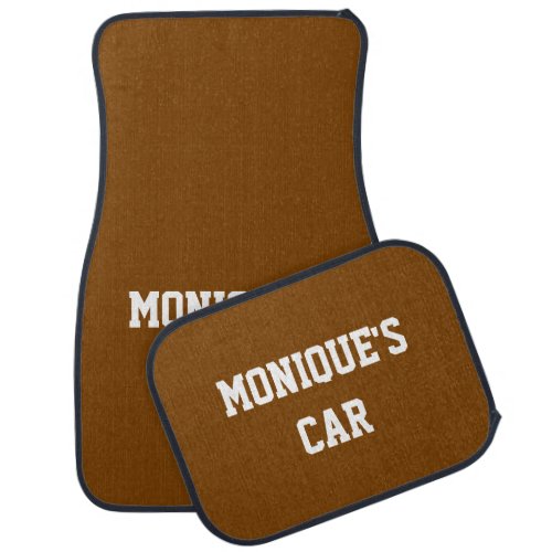 Chocolate  Gift Solid Color Name Car Mat