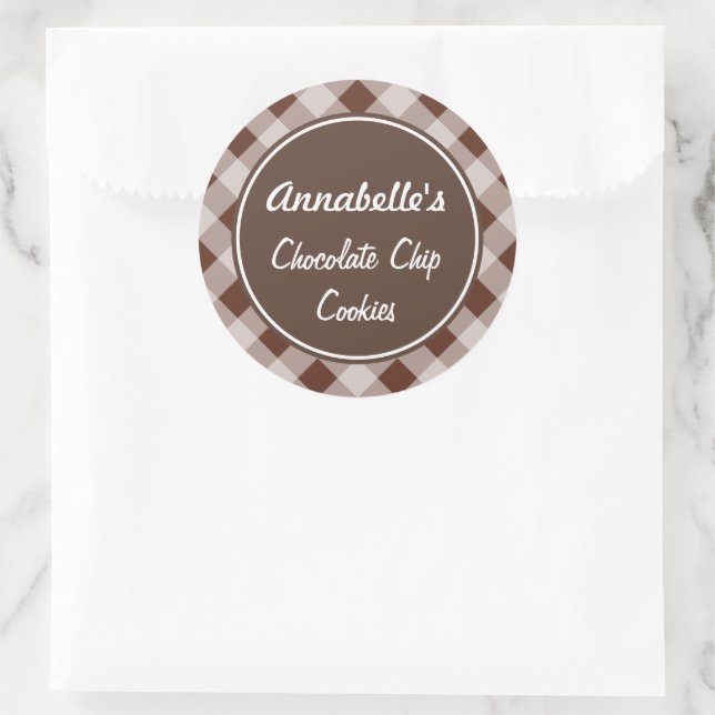 Chocolate Gingham Kitchen Stickers (Bag)