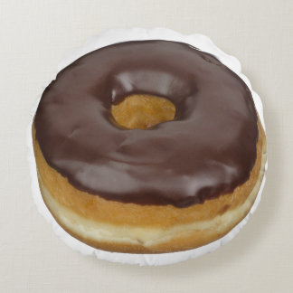 Chocolate Glazed Donut Doughnut Round Pillow