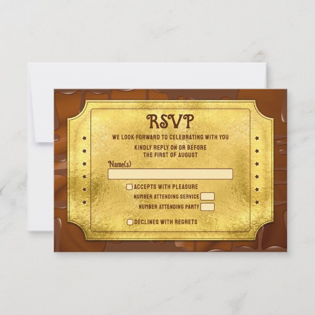 Chocolate Golden Ticket Bar Bat Mitzvah RSVP (Front)