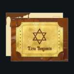 Chocolate Golden Ticket Bar Bat Mitzvah Thank You Postcard<br><div class="desc">Chocolate golden ticket Bar Mitzvah flat thank you postcard. This would also be a great choice for a chocolate or candy golden ticket Bat Mitzvah thank you postcard. The design features a melted chocolate background with a golden ticket overlay. This golden ticket Bar Mitzvah or golden ticket Bat Mitzvah thank...</div>