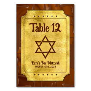 Chocolate Golden Ticket Bar or Bat Mitzvah Table Number