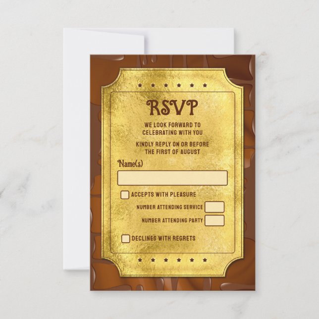 Chocolate Golden Ticket Bat Bar Mitzvah RSVP (Front)