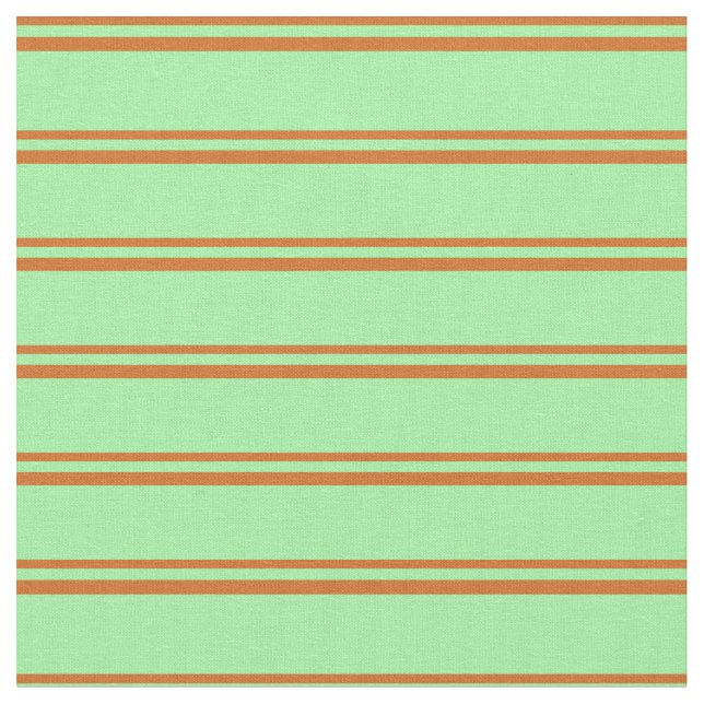 Chocolate & Green Stripes/Lines Pattern Fabric (Close Up)