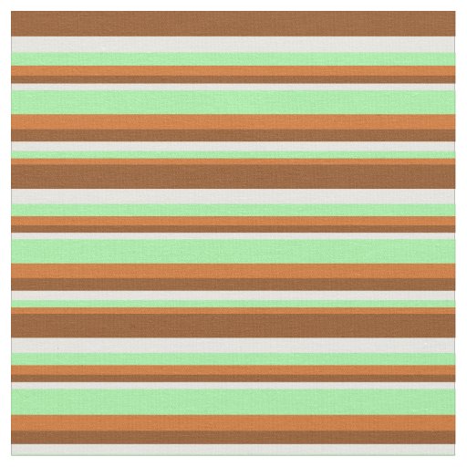 Chocolate, Green, White, and Brown Pattern Fabric
