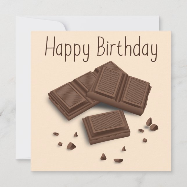 Chocolate Happy Birthday Greeting Card (Front)
