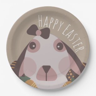 Chocolate Happy Easter Eggs Bunny Carrots Paper Plates