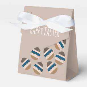 Chocolate Happy Easter Eggs Earth Tone Blue Brown Favor Boxes