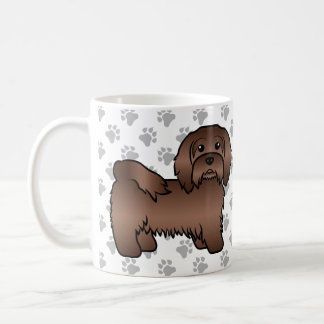 Chocolate Havanese Cute Cartoon Dog Illustration Coffee Mug