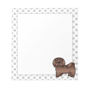 Chocolate Havanese Cute Cartoon Dog Illustration Notepad