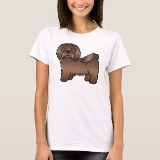 Chocolate Havanese Cute Cartoon Dog Illustration T-Shirt