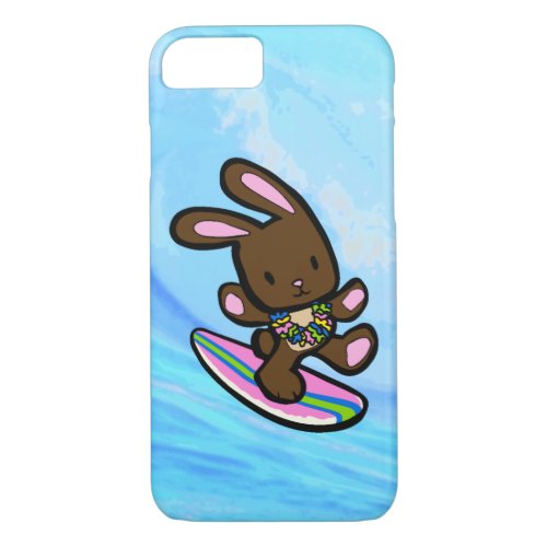 Chocolate Hawaiian Surfing Bunny iPhone 87 Case