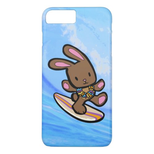 Chocolate Hawaiian Surfing Bunny iPhone 8 Plus7 Plus Case