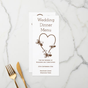 Chocolate Heart And Butterflies Wedding Dinner Menu