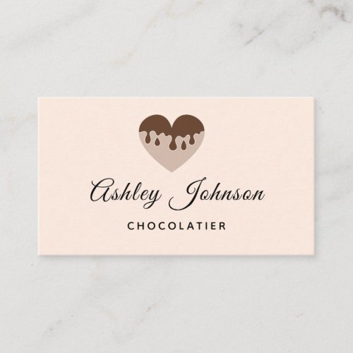 Chocolate Heart Love Chocolatier Elegant Dessert   Business Card