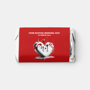 Chocolate heart red white 3D couples shower Hershey's Miniatures