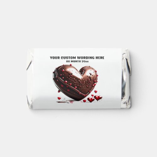 Chocolate heart romantic 3D realistic brown red Hersheys Miniatures