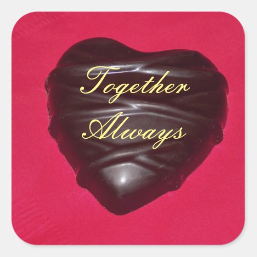 Chocolate Heart Square Sticker