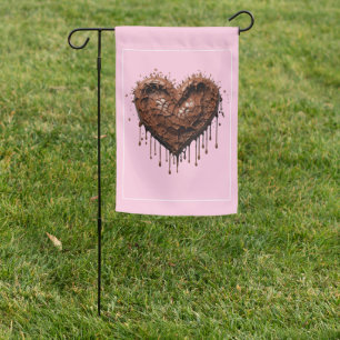 Chocolate Heart Valentine Garden Flag