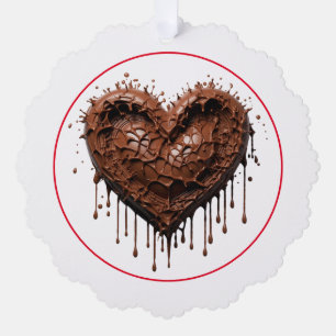 Chocolate Heart Valentine Ornament Card