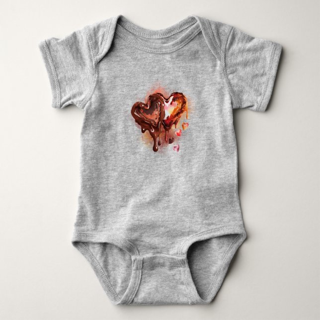 Chocolate Hearts Baby Bodysuit (Front)