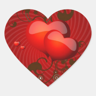 Chocolate Hearts on Red Stickers