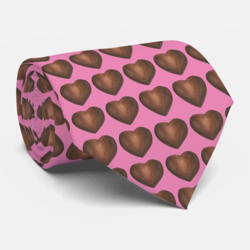 Chocolate Hearts Pink Valentines Day Heart Tie