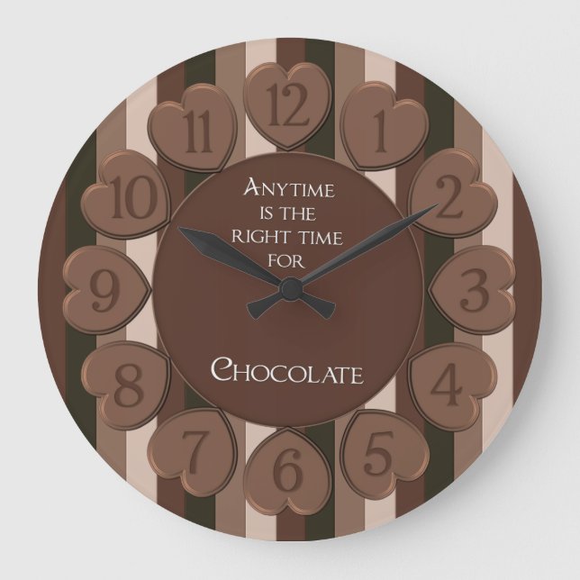 Chocolate Hearts Round Wall Clock (Front)