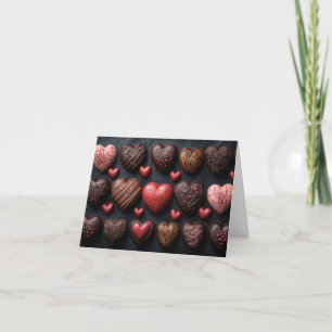Chocolate Hearts Valentine's Greeting Holiday Card
