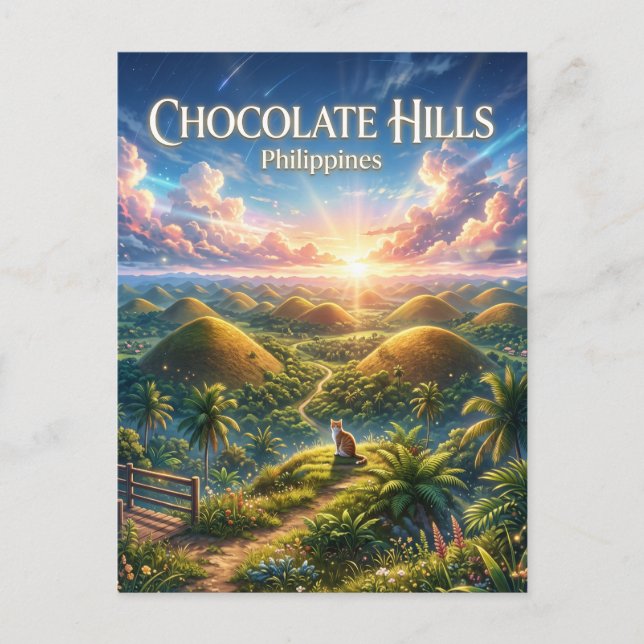 Chocolate Hills Philippines Postcard (Front)