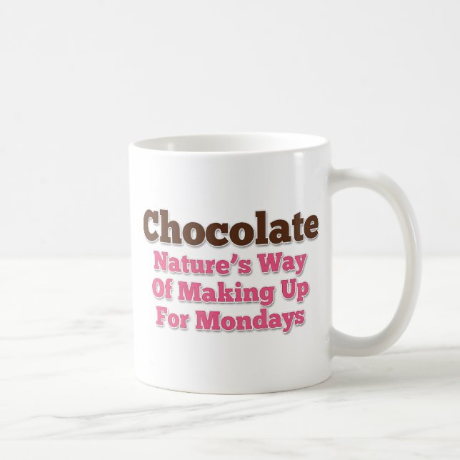 Chocolate Humor Saying Coffee Mug (Right)
