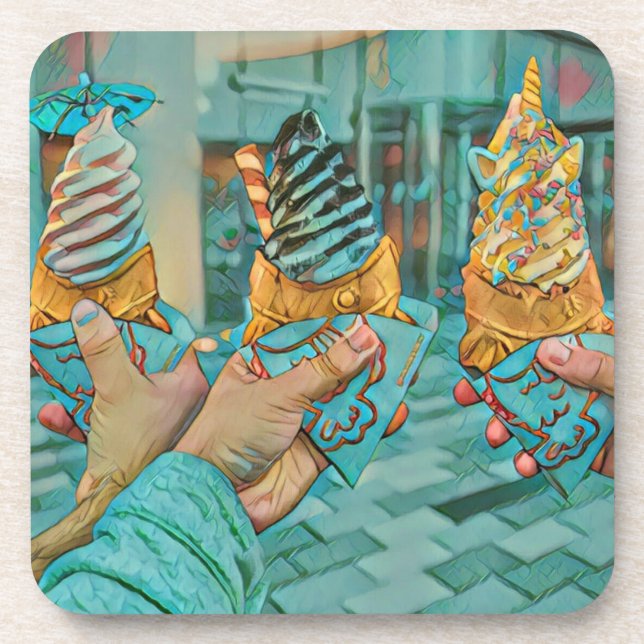 Chocolate ice cream beverage coaster (Front)