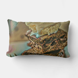 Chocolate ice cream cake lumbar pillow
