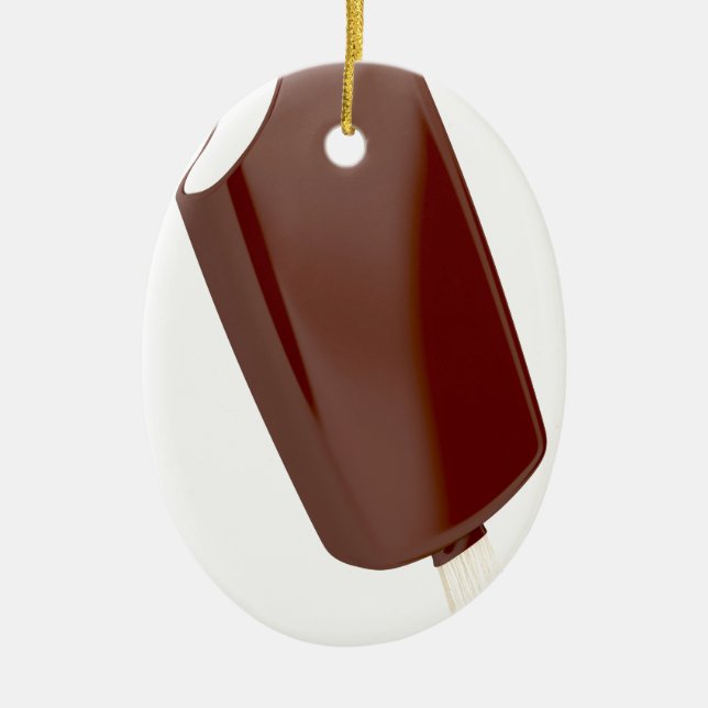 Chocolate ice cream ceramic ornament (Front)
