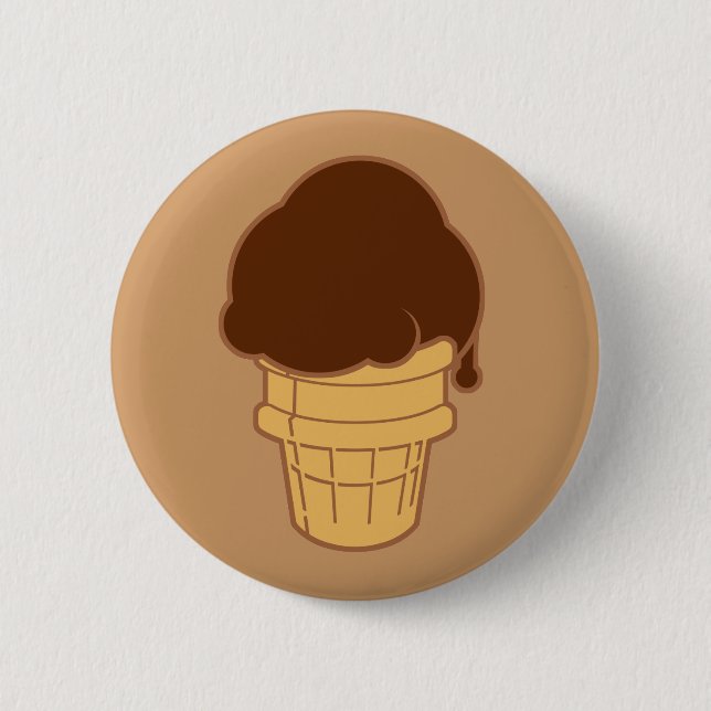 Chocolate Ice Cream Cone Button (Front)
