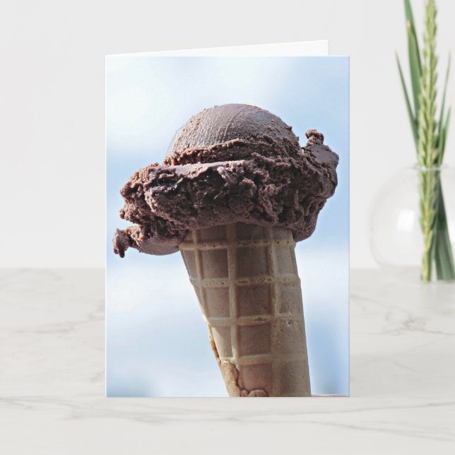 CHOCOLATE ICE CREAM CONE HAPPY BIRTHDAY CARD (Front)
