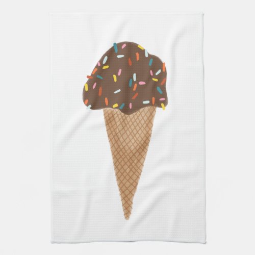 Chocolate ice cream cone pattern kitchen towel