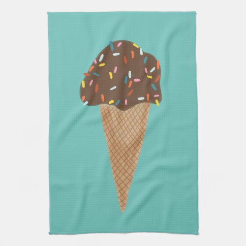 Chocolate ice cream cone pattern kitchen towel