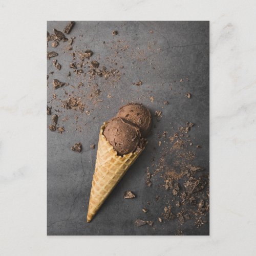 Chocolate Ice Cream Cone Postcard