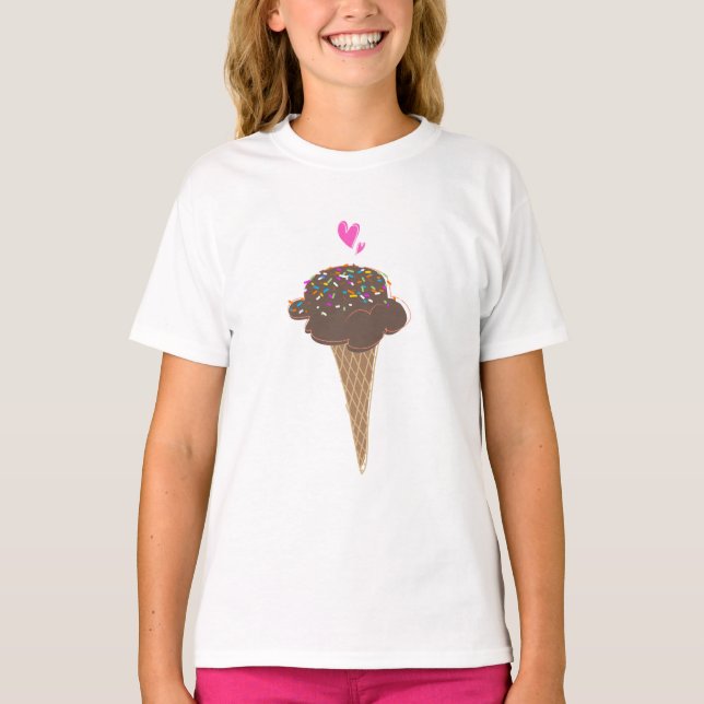 Chocolate Ice Cream Cone  T-Shirt (Front)