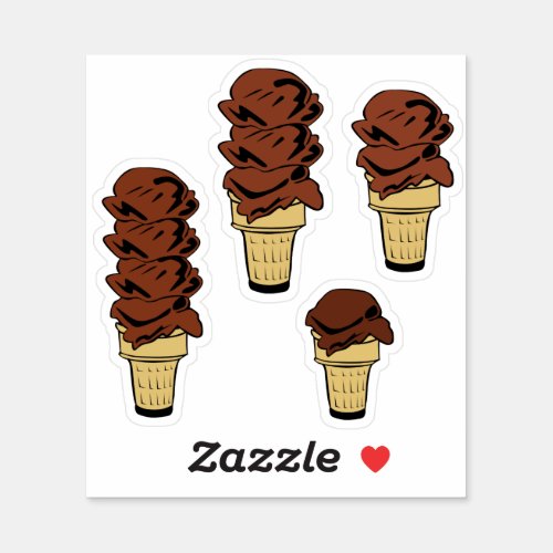 Chocolate Ice Cream Cones Sticker