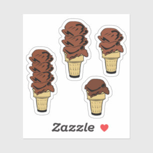 Chocolate Ice Cream Cones Sticker