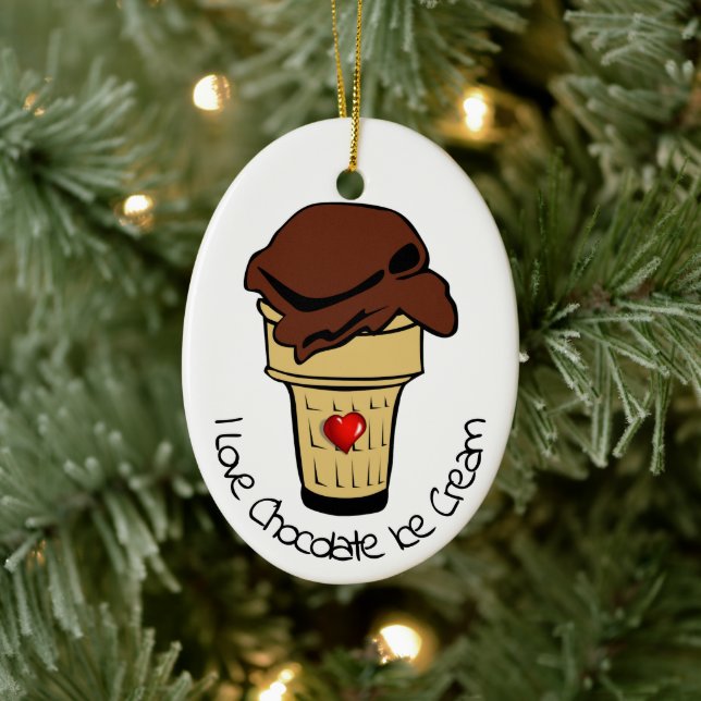 Chocolate Ice Cream Day Ceramic Ornament (Tree)