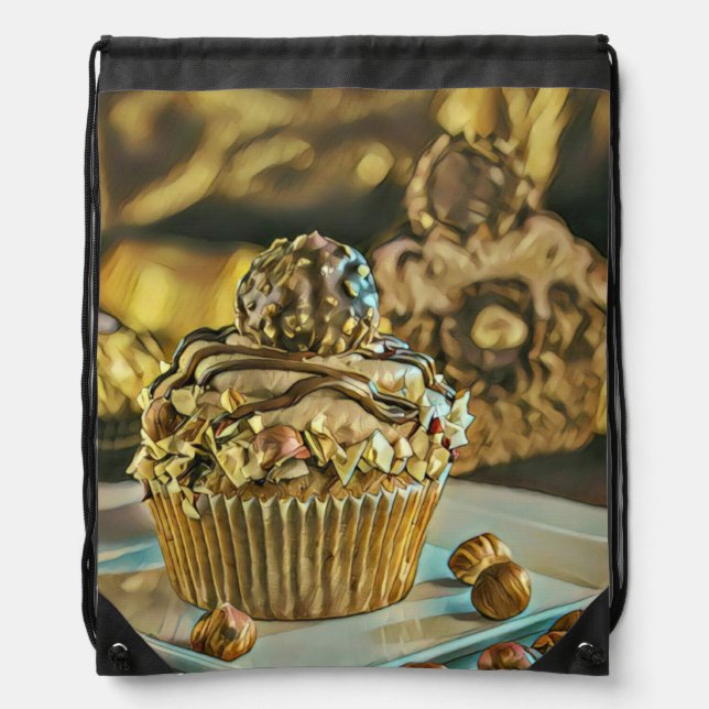 Chocolate ice cream for chocolate lovers drawstring bag (Front)